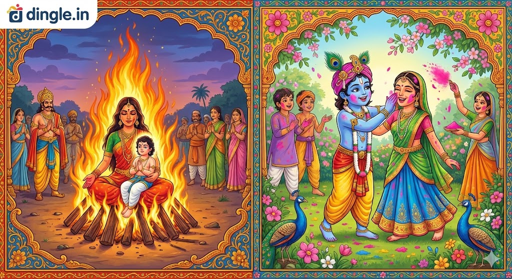 Holi is one of India’s most joyful and widely celebrated festivals, known as the Festival of Colours. You may have searched, what is Holi and why is it celebrated? It marks the arrival of spring and the victory of good over evil. The vibrant holi festival celebrates the devotion of Prahlad, and holi also traditionally marks the joyful arrival of spring. In many regions, it is also deeply tied to celebrating the eternal love of Radha and Krishna. You can experience the magic of holi in India with unmatched enthusiasm across the country. Let's shout "holi hai" and say "happy holi guys" to everyone! | Dingle